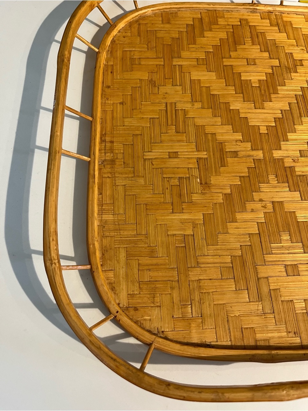 Vintage Woven Rattan Serving Tray - Picture 6 of 10